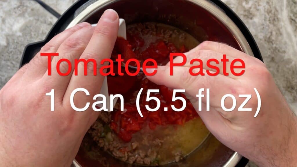 Instant Pot Chili adding tomatoe paste