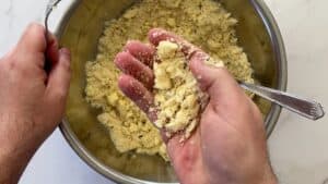 Mixed in butter for the scones