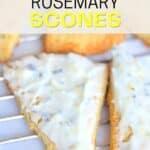 Low Carb Lemon Rosemary Scones on a wire rack