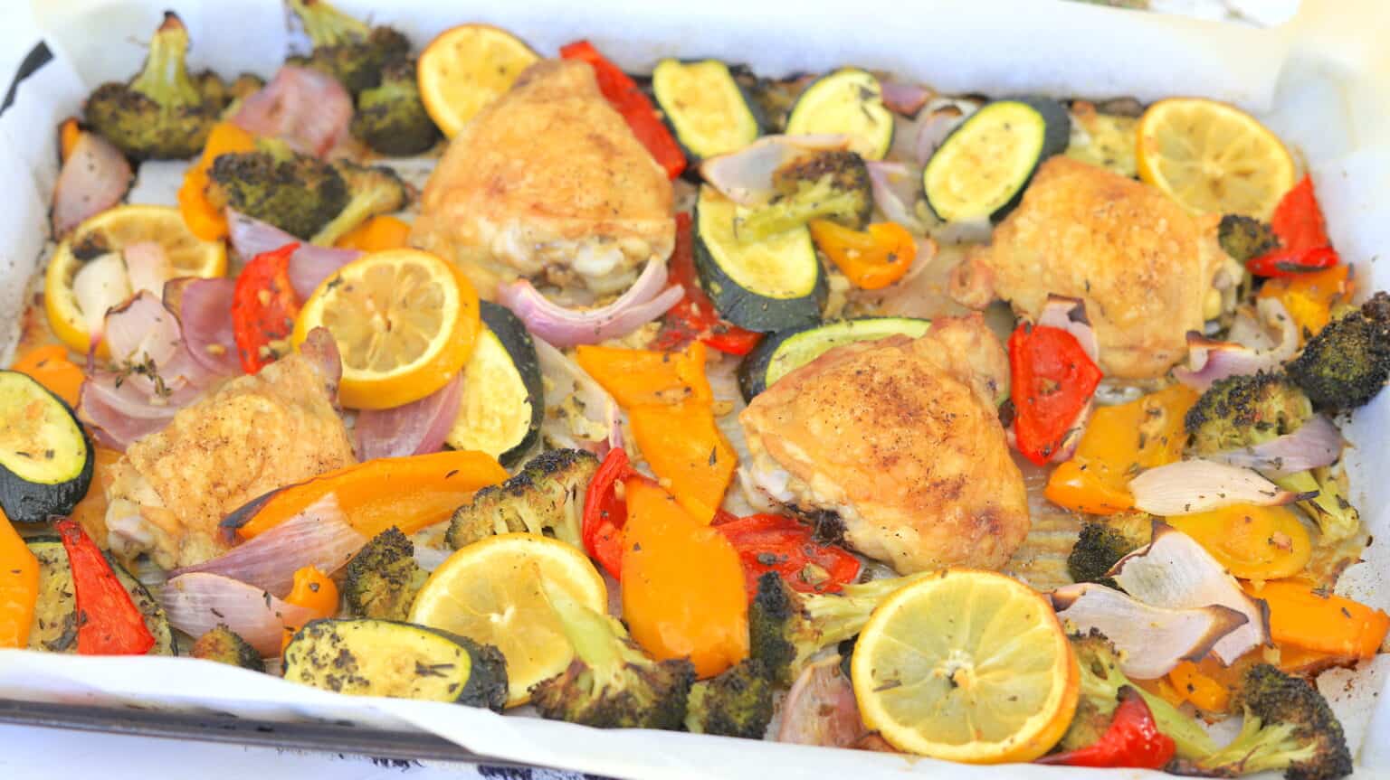 Low Carb Sheet Pan Chicken with Veggies and Fresh Herbs