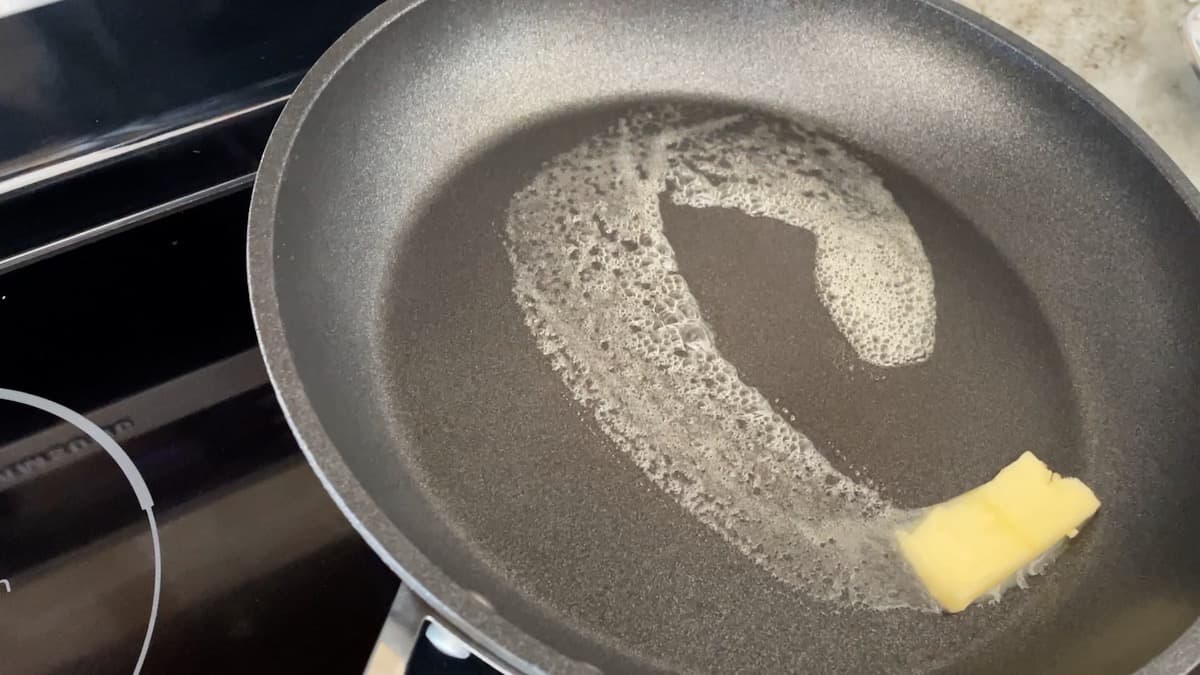 add butter to frying pan