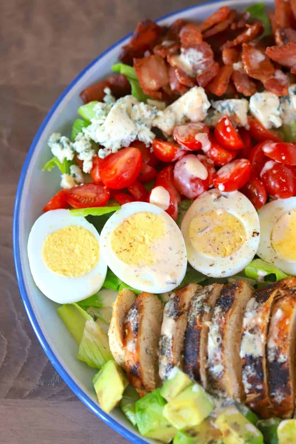 Low Carb Chicken Cobb Salad with Chipotle Ranch Dressing