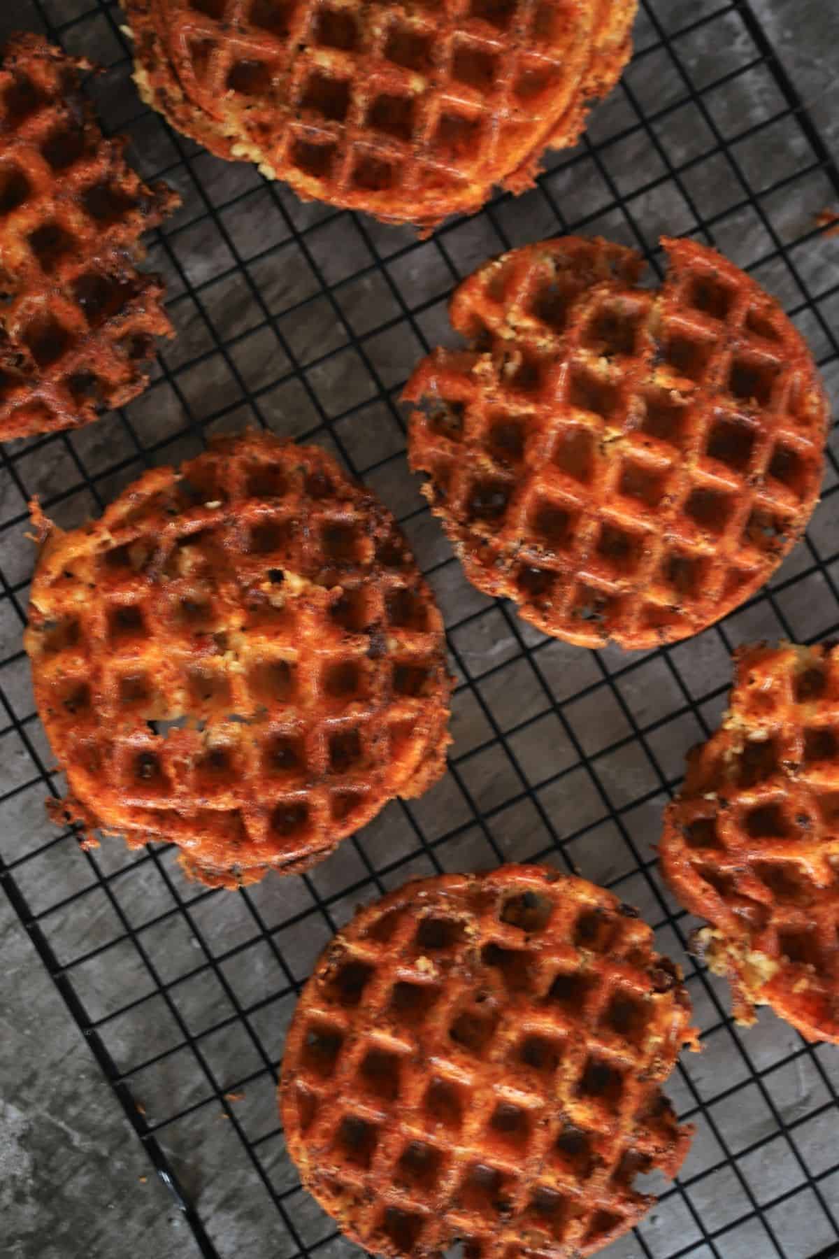 waffles on the cooling rack
