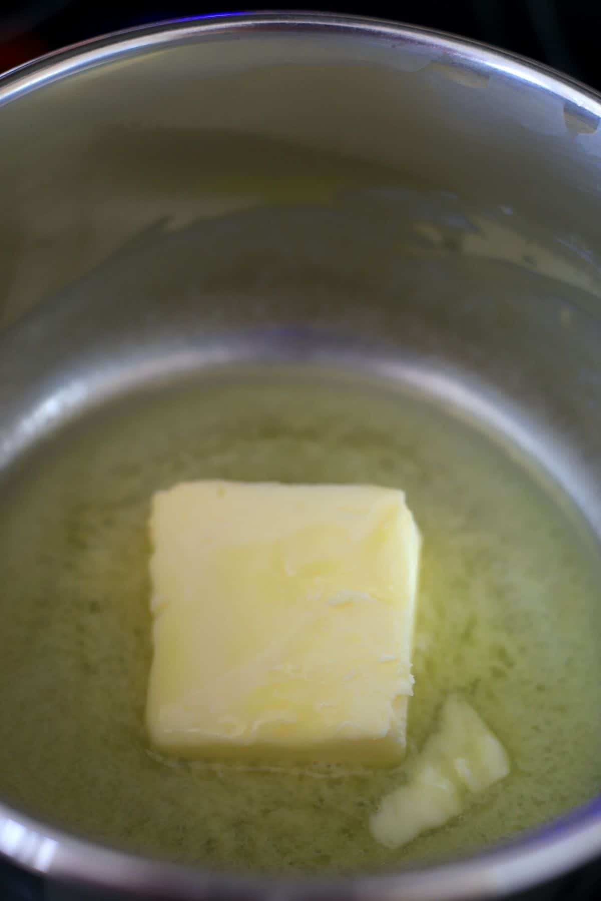 saucepan with butter melting