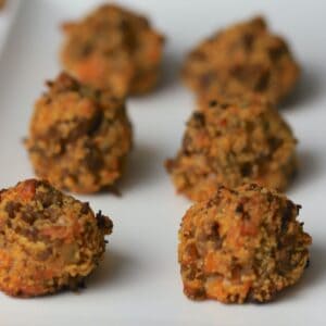 sausage puffs on a white plate