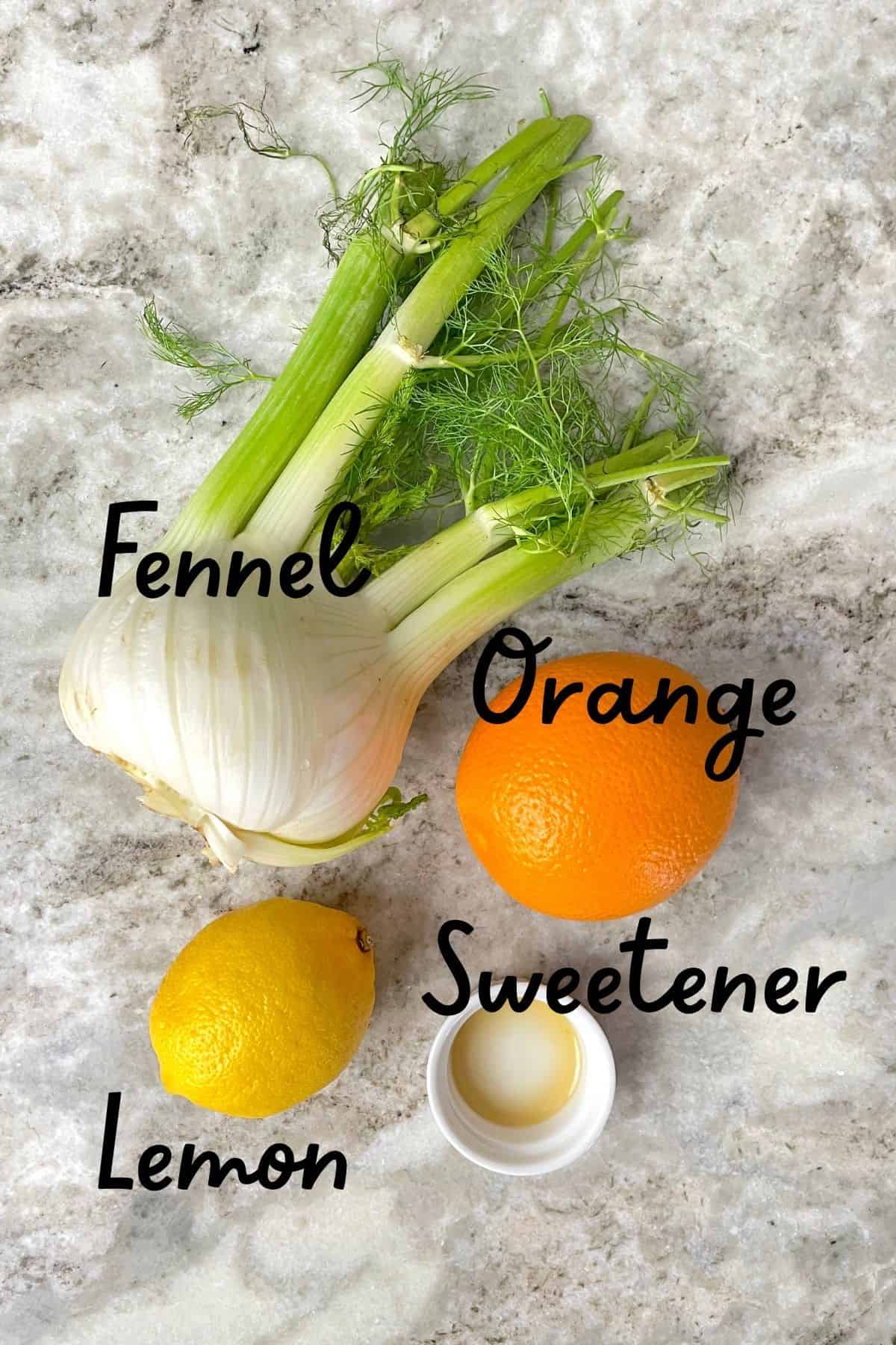 ingredients for low carb citrus fennel salad