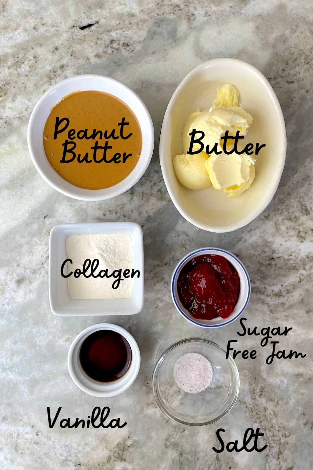 Ingredients for the peanut butter fudge recipe