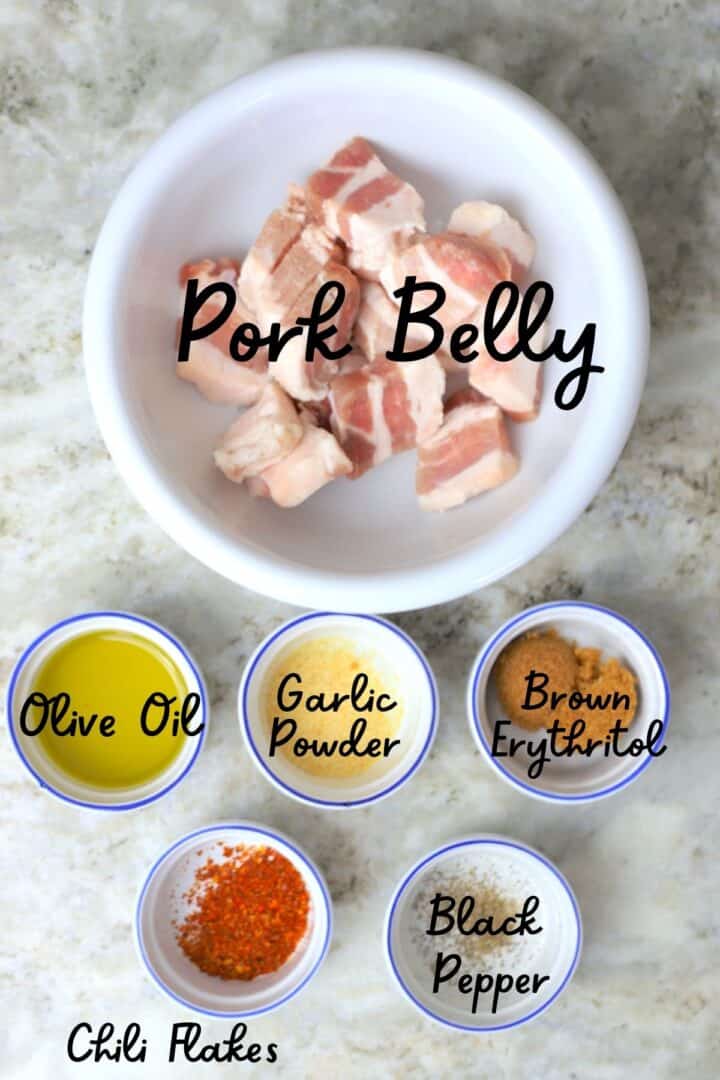 Ingredients used in pork belly recipe