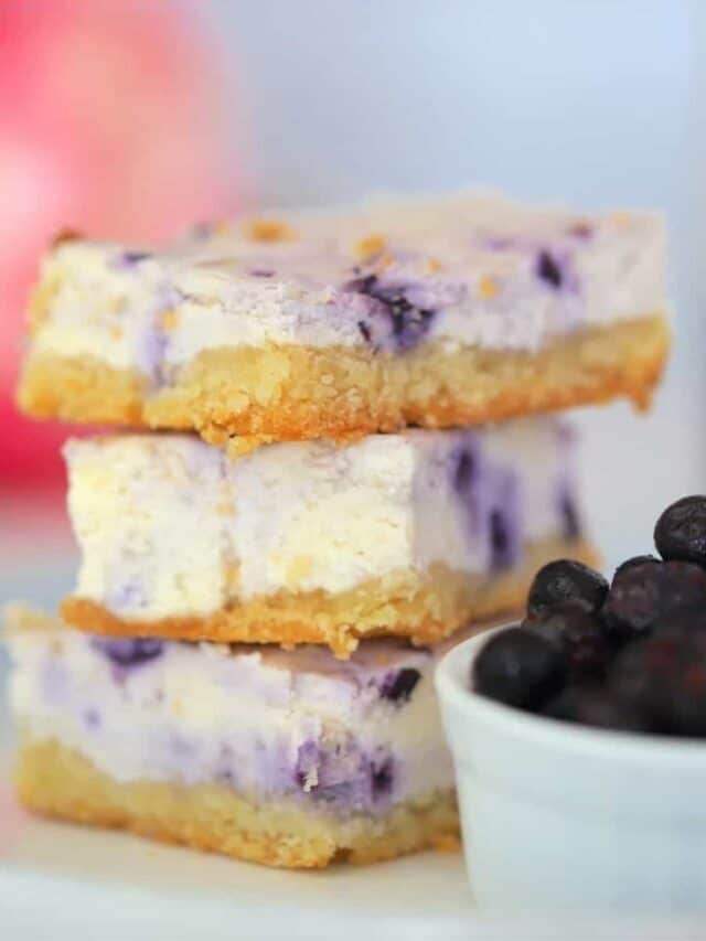 Keto Cheesecake Bars with Blueberries