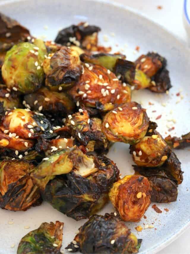 Low Carb Air Fryer Asian BBQ Brussel Sprouts