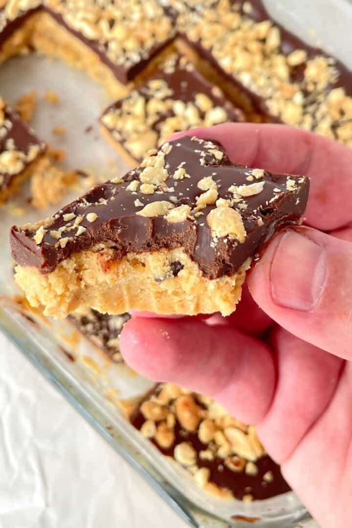 No Bake Diabetic Chocolate Chip Peanut Butter Bars I Hacked Diabetes