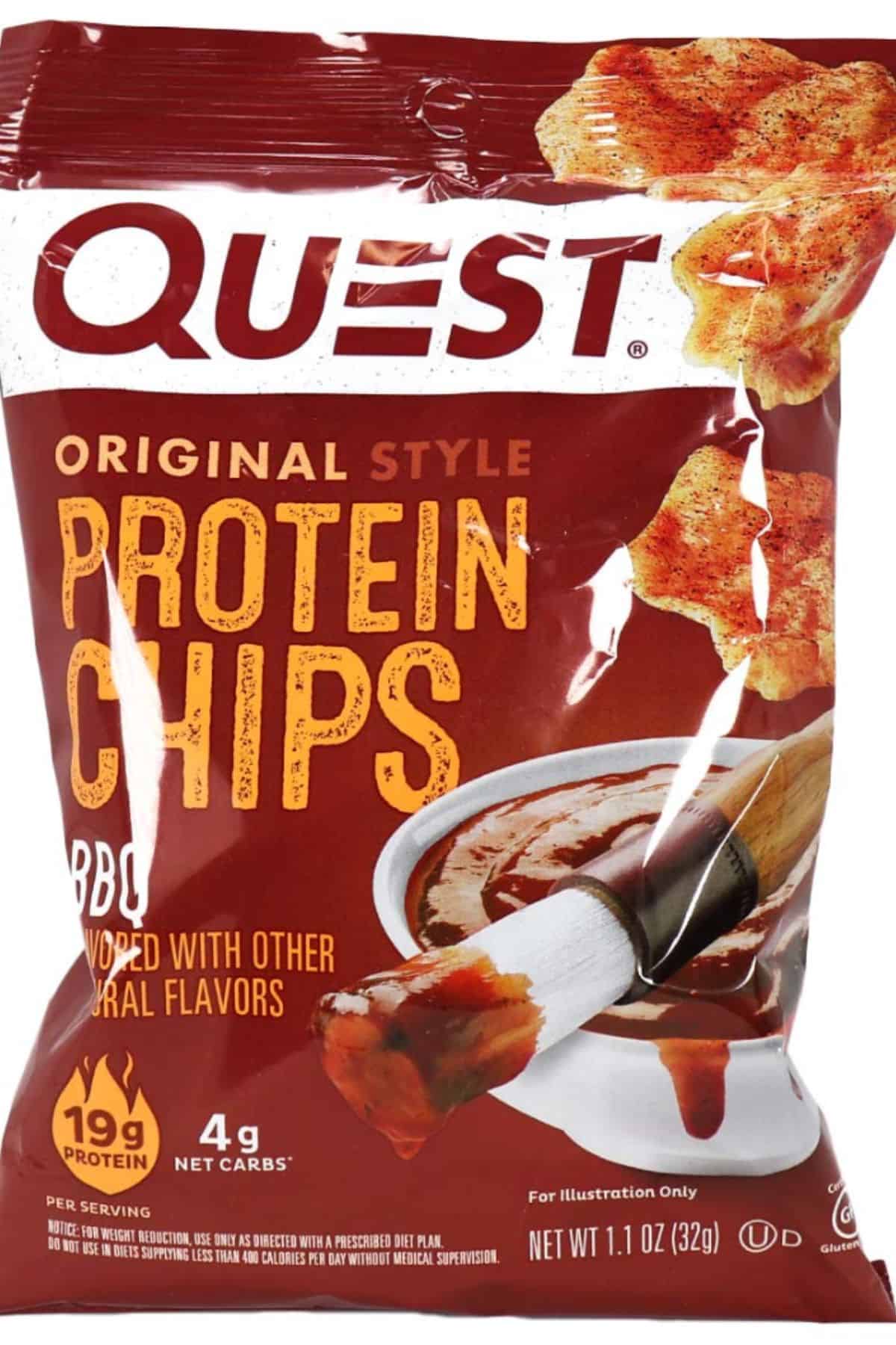 bag of quest chips original style bbq flavor.