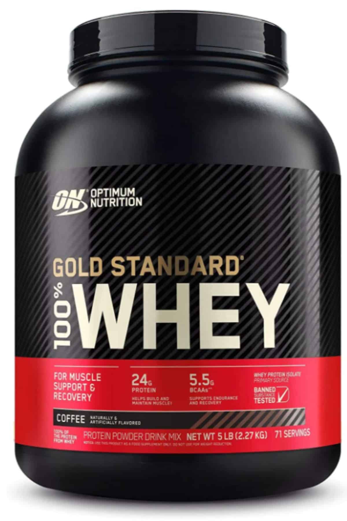 Optimum Nutrition Gold Standard Whey protein.