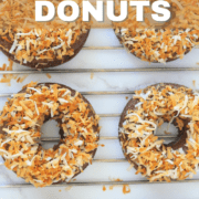 6 donuts on a cooling rack.