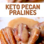 pecan pralines on a white parchment paper.