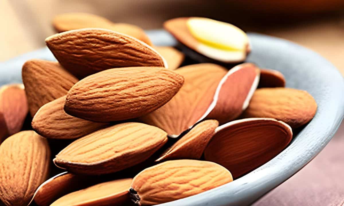 almonds in a bowl.