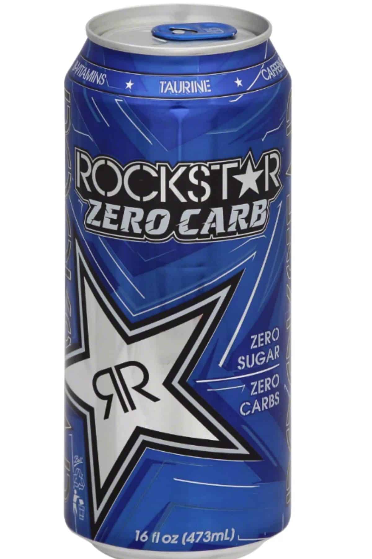 Rockstar zero carb sugar free energy drink.