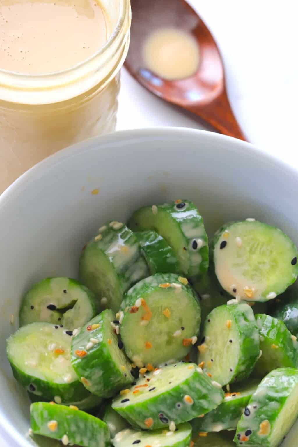 Cucumber Roasted Sesame Dressing Salad Recipe I Hacked Diabetes