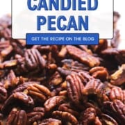 A pile of low carb candied pecans.