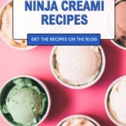Various bowl of ice cream with a pink background.