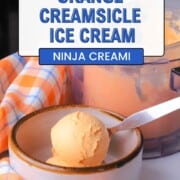 A bowl of sugar free orange creamsicle ice cream.
