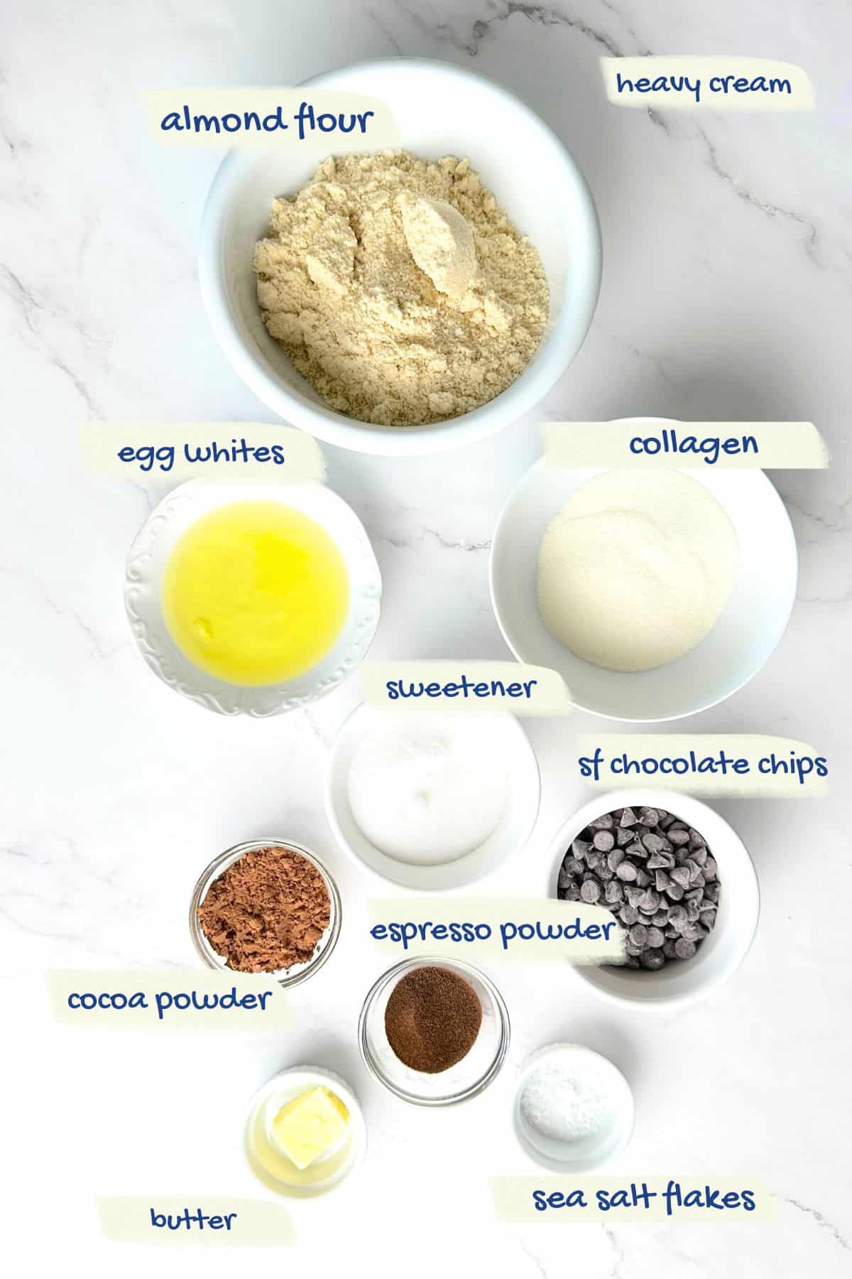 Ingredients used for the collagen cookies.