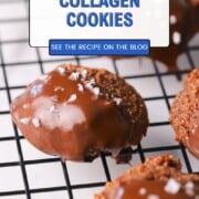 Collagen cookies on a wire rack.