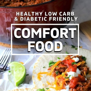 Book cover for Healthy low carb and diabetic friendly comfort food ebook.