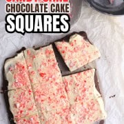 Pinterest pin for the cake squares.