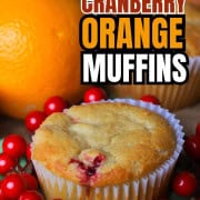 Pinterest pin for the Low Carb Cranberry Orange Muffins.