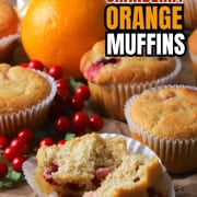 Pinterest pin for the Low Carb Cranberry Orange Muffins.