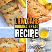 Loaf of diabetic banana bread recipe cut into slices.