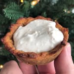 Holding an eggnog cheesecake cookie cup