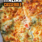 Overhead look of the casserole dish.