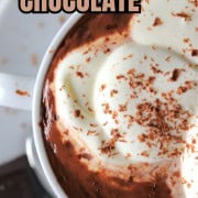 Sugar free hot chocolate in a white cup.