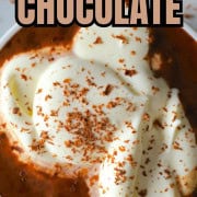 Sugar free hot chocolate in a white cup.