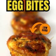 High protein egg bites on a white plate.
