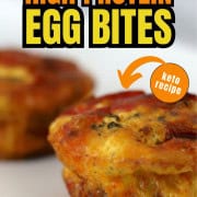 High protein egg bites on a white plate.