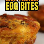 High protein egg bites on a white plate.