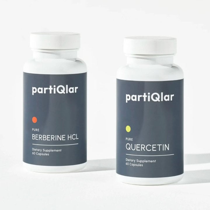 A bottle of PartiQlar berberine and quercetin.