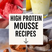 High protein mousse recipes pin image.