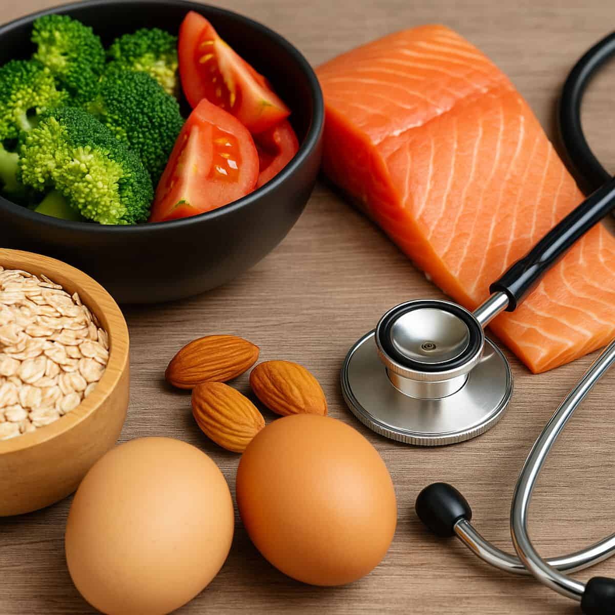 Image of food with a stethascope.