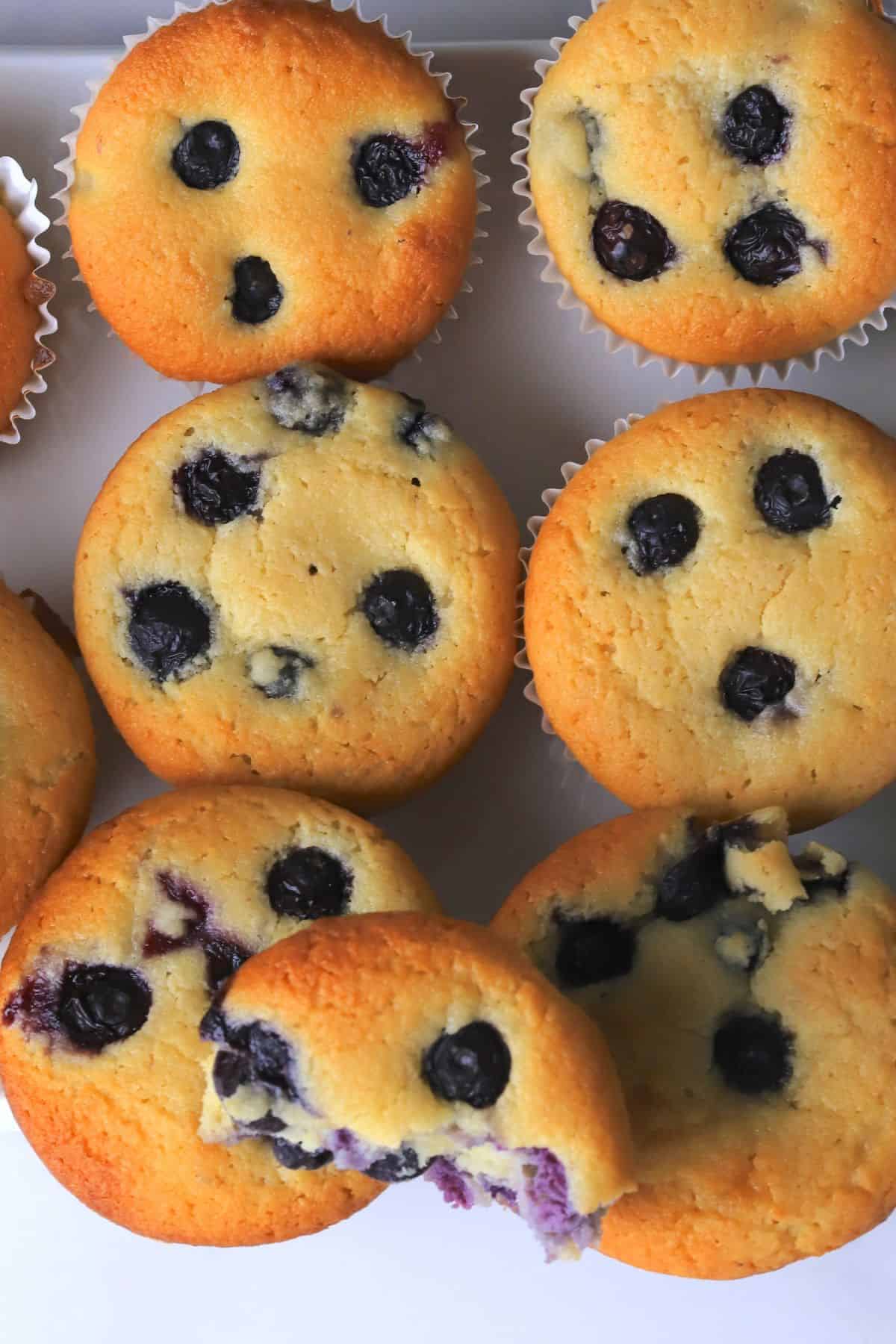 Blueberry cottage cheese muffins.