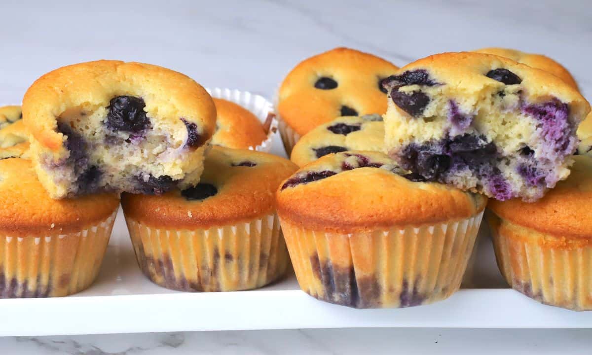 Blueberry cottage cheese muffins.