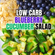 Low carb blueberry salad on a plate.