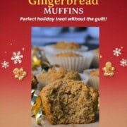 Low carb gingerbread muffins on parchment paper with a bow.