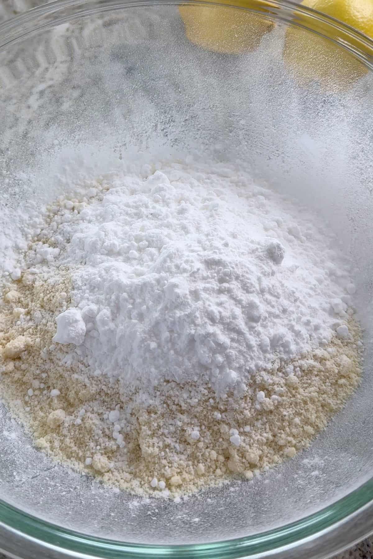 Dry ingredients in a bowl.