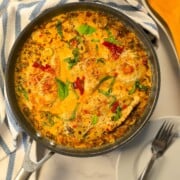 Low carb marry me chicken in the pan.