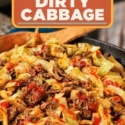 Viral low carb dirty cabbage in a skillet.