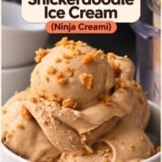 Sugar free snickerdoodle ice cream in a bowl.